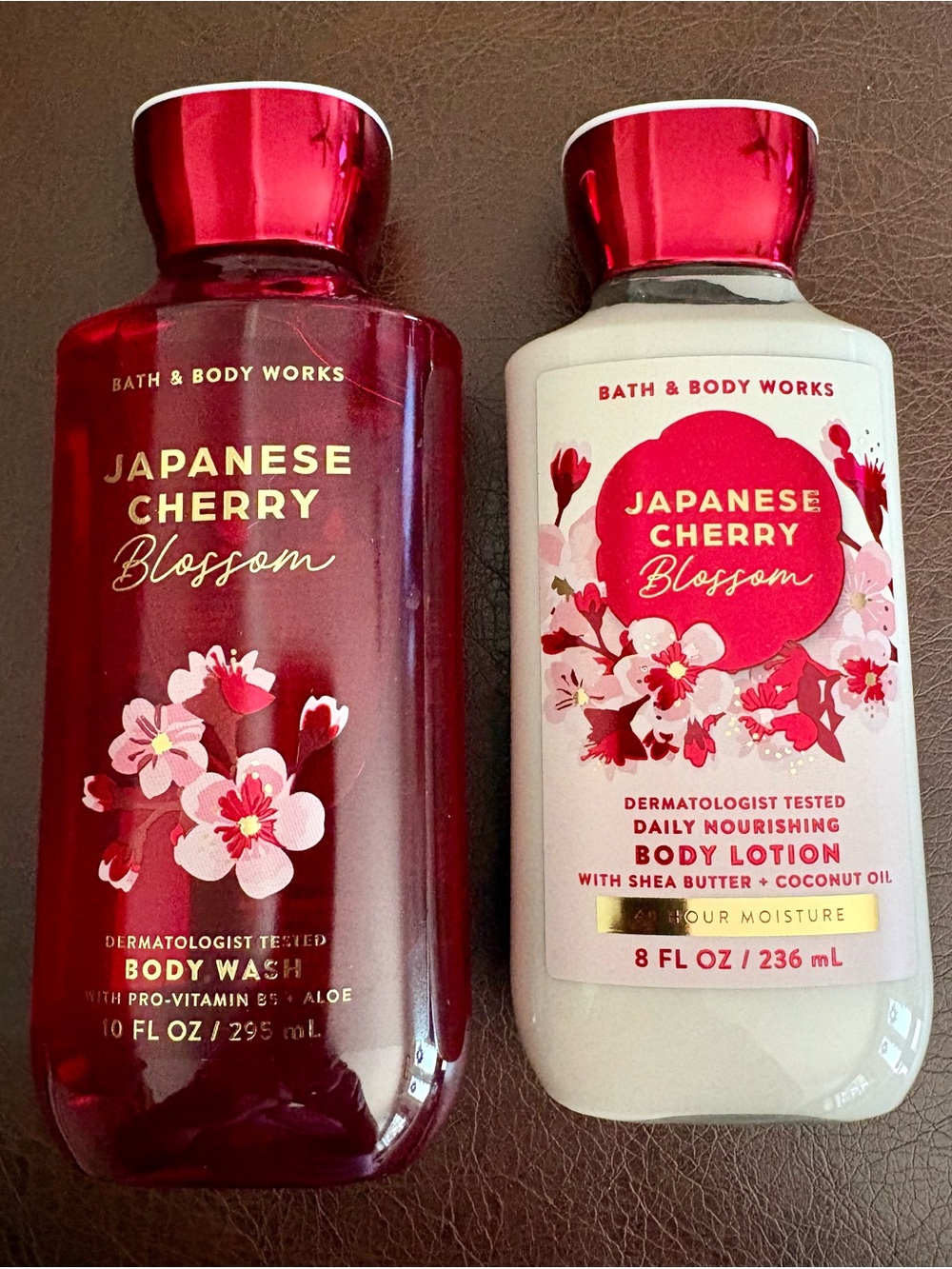 Bath & Body Works Japanese Cherry Blossom Body Wash & Lotion - Red, White